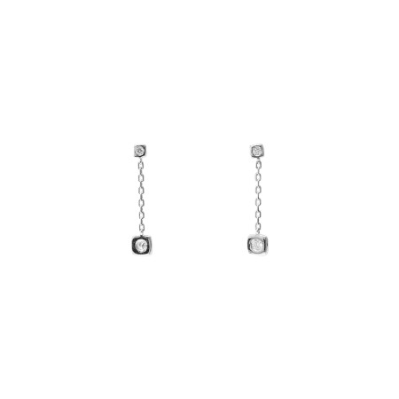 Boucles d'oreilles Isabelle Barrier en or blanc et diamants naturels